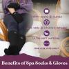 imageMoisturizing Socks and Gloves Set  Purple Fuzzy Socks and Gloves with Aloe and Vitamin E for Women  Womens Gifts for SelfCareBlack