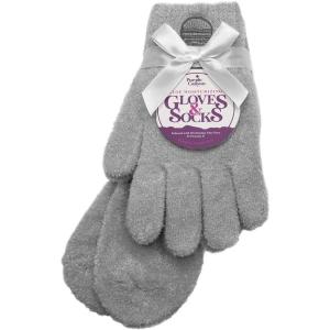 imageMoisturizing Socks and Gloves Set  Purple Fuzzy Socks and Gloves with Aloe and Vitamin E for Women  Womens Gifts for SelfCareLight Gray