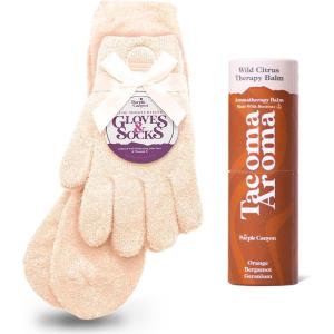 imageMoisturizing Socks and Gloves Set  Purple Fuzzy Socks and Gloves with Aloe and Vitamin E for Women  Womens Gifts for SelfCarePeach Refill Moisture Duo
