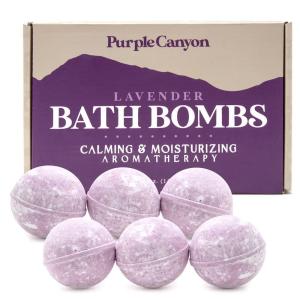 imagePurple Canyon Eucalyptus Bath Bombs for Women  Energizing Mint and Eucalyptus Bath Bomb with Natural Essential Oils  Gift Set of 6Lavender