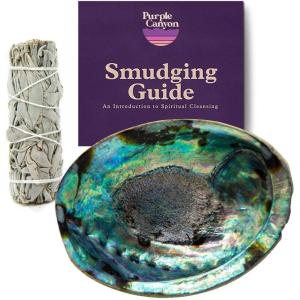 imagePurple Canyon Affirmation Meditation Kit with White Sage Smudge Kit and Affirmation Cards for Mindfulness and Stress ReliefShell Kit