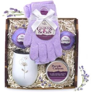 imagePurple Canyon Spa Gift Box for Women  Relaxing Lavender Stress Relief Gift for Women  All Natural Ingredients  6 Peice Set
