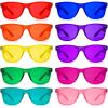 imagePURPLE CANYON Color Therapy Glasses 10 Pack for Chakra Healing Chromotherapy and Mood