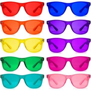 imagePURPLE CANYON Color Therapy Glasses 10 Pack for Chakra Healing Chromotherapy and Mood